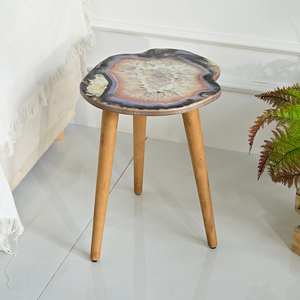 Vintage Small Solid Wooden Three Legs Side End <b>Table</b> Unique Coffee <b>Table</b> for Home Living Room - Product Image 5
