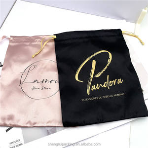 奢华缎子袋头发包装假发袋真丝缎子防尘袋文胸定制女性性感内衣缎子旅行袋 - Product Image 6