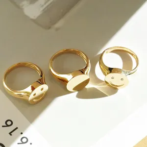 एच एंड एफ मूल 14 k शुद्ध सोने की अंगूठी 4.5 ग्राम मुस्कुराता हुआ चेहरा कूद 14 k असली प्राकृतिक हीरे पीला ठोस सोने की अंगूठी पुरुषों और महिलाओं के लिए