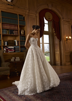 NYA0043 Gaun Pengantin A-line Renda Gading Kustom dengan Lengan Lepas Pasang, Gaun Pengantin Elegan Vestido De Novia