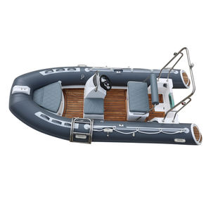 Yate Deportivo de Lujo de 12.8 pies al Mejor Precio al por Mayor, Bote Rígido con Casco de Fibra de Vidrio, Motor Fuera de Borda, Material Hypalon, Consola Central, para Buceo - Product Image 4