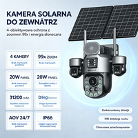 Caméra solaire Wistino 99X Zoom AOV pour la surveillance des vignobles et des vergers, protection avec détection humanoïde IA, caméra IP réseau extérieure