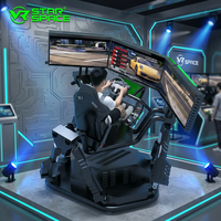 Simulateur de course 6DOF à mouvement 360°, machine de jeu VR avec servomoteur 6 axes, vue large à 142 degrés, vision dorée