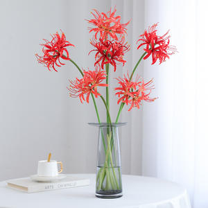 Flores Artificiales <span class=keywords><strong>Lycoris</strong></span> <span class=keywords><strong>Radiata</strong></span>, Lirio Araña Rojo Simulado, Hecho a Mano, Suave, para Decoraciones de Bodas, Decoración de Hoteles, Fotografía - Product Image 3