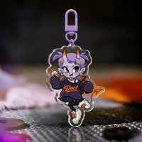 Livraison rapide, pas de MOQ, breloques en acrylique transparent holographique personnalisées, logo imprimé double face, porte-clés personnalisé