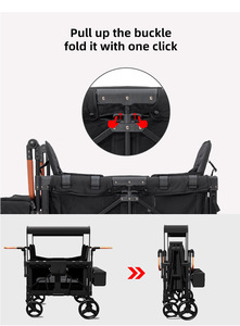 Carrito Plegable de Alta Calidad para Jardín y Playa, Cochecito Plegable para 4 Bebés, Carrito de Camping para Niños - Product Image 6