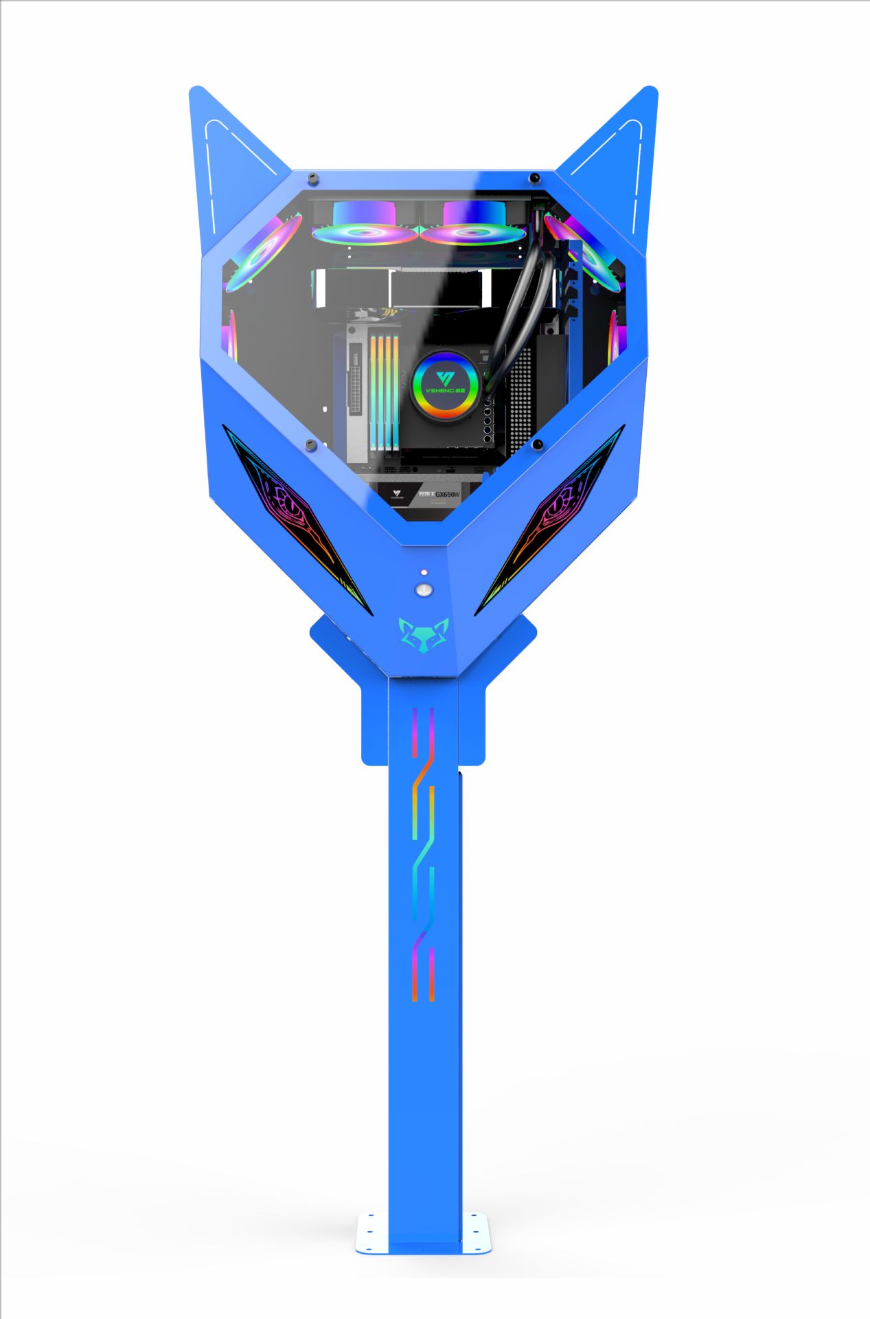 Boîtier d'ordinateur mural bleu charm fox