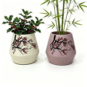Macetas de Cerámica Geométricas con Diseño de Flor de <span class=keywords><strong>Ciruelo</strong></span> de Alta Calidad para Jardinería Interior, Decoración del Hogar y Oficina - Product Image 5
