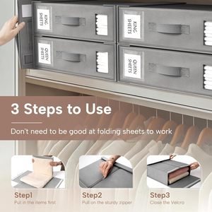 Contenedores de Almacenamiento Plegables de Tela Tejida, Organizador Doméstico para Ropa de Cama y Ropa - Product Image 6