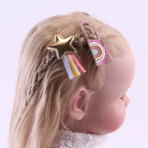 4 unid/set linda chica Arco Iris estrella horquillas de Bobby Pin pinzas de pelo para niñas, accesorios para el cabello de niños