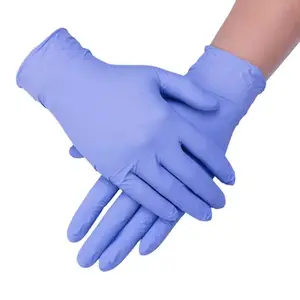 Nhà máy nóng Bán Bột miễn phí găng tay guantes de nitrilo uso medico dùng một lần Vinyl Latex Găng tay Nitrile găng tay bán buôn