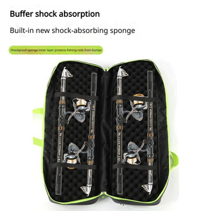 Custom Logo Fishing Rod Bag Case Double Handle Oxford Cloth Two-Layer Zipper Closure Unisex Sports Style bag <b>waterproof</b> <b>backpack</b> - Product Image 6
