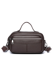 Sac à main en cuir PU pour homme, sacoche à poignée supérieure, petit sac bandoulière messager en cuir pour homme, sac à l'épaule en cuir - Product Image 2