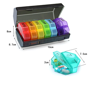 7-Day <b>Mini</b> Portable Plastic Pill Organizer 28 Partitions New Weekly Medicine <b>Storage</b> <b>Box</b> 4 Times Day Usage Healthy Option - Product Image 2