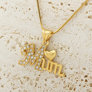 FS 매력 인기 엄마 펜던트 18K 골드 도금 빈티지 황동 개인화 된 유행 구리 보석 핫 세일 선물 - Product Image 5