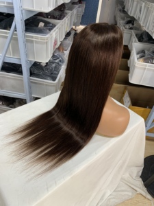 Wig Rambut Asli Vietnam 100% Alami dengan Lace Frontal Panjang dan Transparan, Simpul Lace Transparan, Rambut Manusia Asli untuk Wanita - Product Image 3