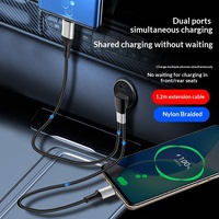 Câble de charge et de transfert de données en alliage d'aluminium tressé pour téléphones Android, double appareil, charge ultra-rapide 6A, vente en gros