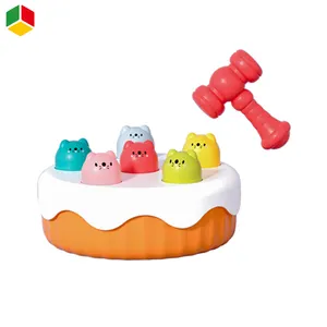 QS Early Childhood Education Toys Hit Hamster 2 Color Mixed Parent-Child Interactive Baby Tapping Game Cartoon Cake Tapping Toy