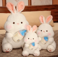 Grand lapin blanc poupée en peluche mignon biberon poupée lapin cadeau d'anniversaire gros lapin blanc jouets en peluche