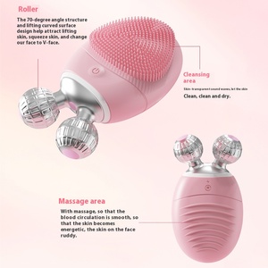Sikat pembersih wajah listrik tahan air, kepala silikon lembut membersihkan pori-pori dalam penggunaan rumah tangga USB dapat diisi ulang 2025 - Product Image 4