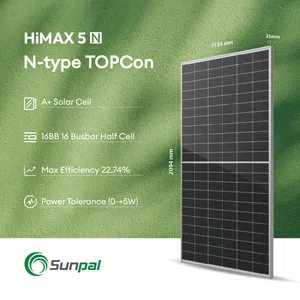 Sunpal Thuisgebruik Topcon 132 Cel N-Type Zonnepaneel 500W 540W 550Watt Monokristallijn Glas Pv-Module