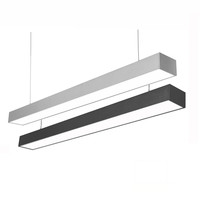Luminaire linéaire LED en aluminium de style industriel simple pour intérieur, personnalisable, forme suspendue moderne, éclairage de bureau