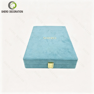 Caja de Joyería de Madera de Lujo con Cierre Metálico, Forro de Gamuza, Logotipo Personalizado, Caja de Regalo para Collar y Pendientes - Product Image 1