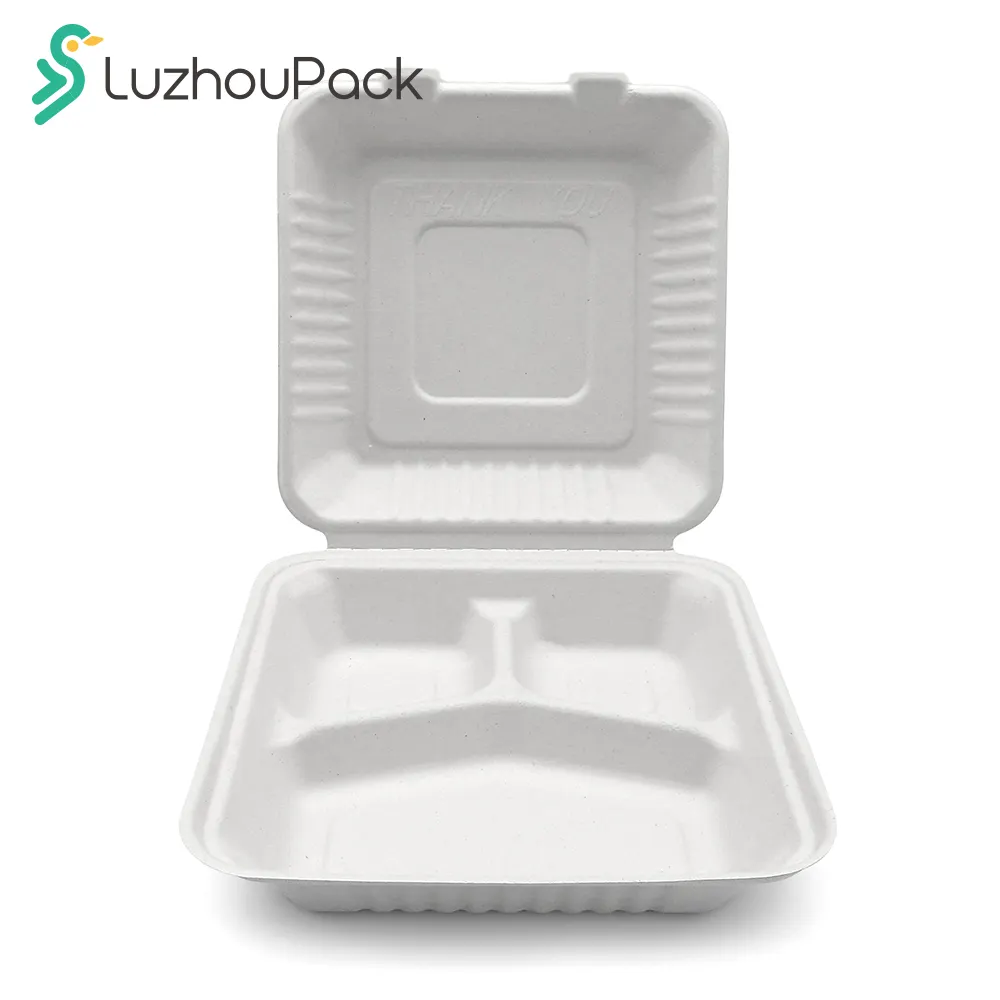 LuzhouPack embalagem ecológica personalizada caixa de papel para alimentos recipiente descartável para alimentos