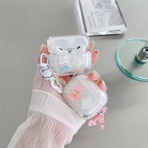 Conejo de estrella en forma de dibujos animados para funda de auriculares Bluetooth para <span class=keywords><strong>AirPods</strong></span> 2ª <span class=keywords><strong>generación</strong></span> <span class=keywords><strong>Pro</strong></span> <span class=keywords><strong>3</strong></span> Función de limpieza accesorios para auriculares - Product Image 3