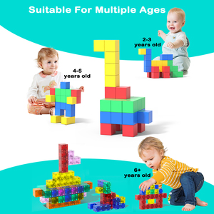 Bloques de construcción magnéticos para niños Bloques de construcción de espuma suave increíblemente divertidos para niños Bloques de cubo magnético Juego activo en interiores - Product Image 6