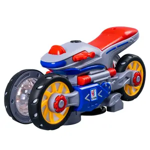 Children's electric universal deformation motorcycle toy colorful music light stunt spinning racing car