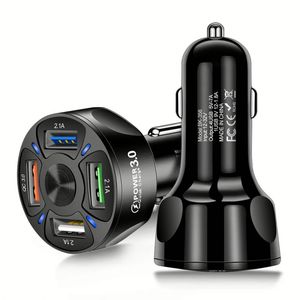 ที่ชาร์จในรถยนต์แบบ USB 4 พอร์ต QC3.0 ขายดีที่สุด อะแดปเตอร์ชาร์จ 4USB 7A ชาร์จเร็ว - Product Image 1