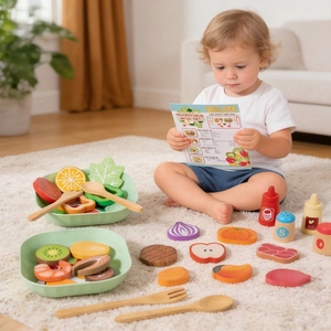 Ensemble de <span class=keywords><strong>cuisine</strong></span> Montessori personnalisé en gros pour jeu <span class=keywords><strong>d</strong></span>'imitation, jouets de <span class=keywords><strong>cuisine</strong></span> avec ensemble de fruits et légumes pour enfants, OEM - Product Image 2