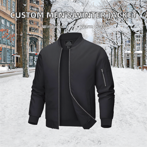 Men's Custom <b>Winter</b> Casual <b>Jacket</b> Quilted <b>Waterproof</b> Stand Collar Embroidered Technique Zipper Closure OEM Service Reversible - Product Image 2