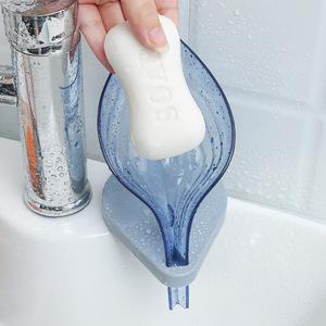 Creative leaf-shaped soap dish, no-drill suction cup soap dish holder, bathroom draining laundry soap dish shelf - Product Image 2