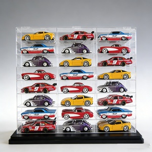 Custom Clear Acrylic Modern Customized Wall Mount <b>Display</b> <b>Case</b> with Dustproof Door for Model Toy Cars - Product Image 2