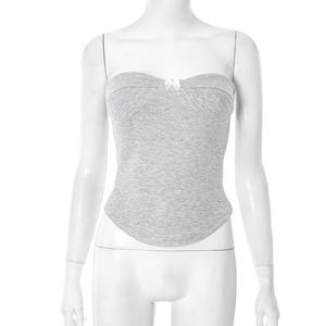 Viviblook C25TP160 Ladies <b>Outfits</b> <b>Sexy</b> Tank Top Bow Decoration Strapless Crop Top <b>for</b> <b>Women</b> - Product Image 4