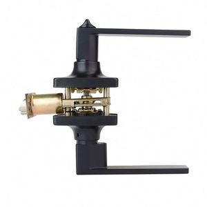 ชุดมือจับประตูแบบสี่เหลี่ยม WEKIS ขายดี พร้อมชุดล็อคแบบปิดบัง  อะไหล่ฮาร์ดแวร์เฟอร์นิเจอร์  วัสดุโลหะผสมสังกะสี  แบบไม่ใช้กุญแจ สีดำ สำหรับประตูไม้ - Product Image 3