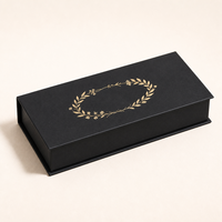Boîte cadeau pour collier personnalisée, emballage de bijoux de luxe avec estampage à chaud en or et finition de surface haut de gamme pour bijoux