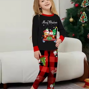 Pijamas Navideños Personalizados al por Mayor, Conjunto de Pijamas Rojos para el Hogar, Ropa de Dormir Navideña Familiar - Product Image 2