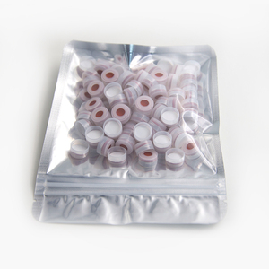 Kırmızı <span class=keywords><strong>PTFE</strong></span> beyaz silikon <span class=keywords><strong>Septa</strong></span> 1mm kalınlığında ön yarık ile <span class=keywords><strong>11mm</strong></span> açık üst basma kafa temizle - Product Image 3