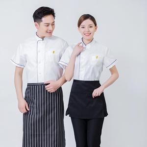 Vêtements de chef de restaurant <span class=keywords><strong>professionnel</strong></span> pour hommes, tenues de <span class=keywords><strong>cuisine</strong></span> à manches courtes, uniformes de travail, salopette de serveur de restauration, manteaux - Product Image 2