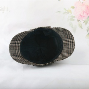 Unisex Tweed Deerstalker Hat Classic Herringbone Tweed mezcla de lana Newsboy gorras con orejeras accesorios de disfraz de detective - Product Image 5