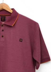 Polo pour homme avec bordure contrastée – Tricot texturé coupe ajustée - Product Image 2