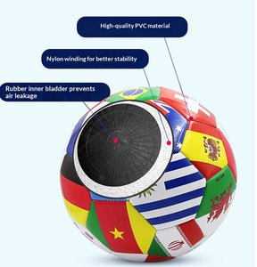Pallone da Calcio N.45 in PVC Rinforzato per Allenamento Giovani e Adulti con Design delle Bandiere Nazionali per Insegnamento e Pratica - Product Image 2