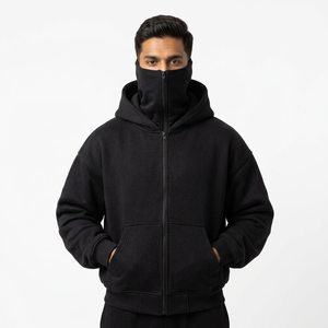 Nouvelle Arrivée 2026 – Cagoule Personnalisée Homme avec Fermeture Éclair, Respirante, en Coton Mélangé, Méthode de Tissage au Crochet, Idéale pour l'Hiver - Product Image 1