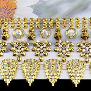 Cheap Acrylic AB Color Plastic Trimming Gold Chain for Clothing Accessories for Carnivals &amp; <strong>Mum</strong> Homecoming Wreath Decoration - Product Image 2