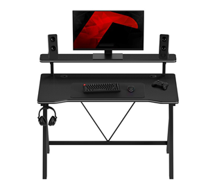 <span class=keywords><strong>Escritorio</strong></span> <span class=keywords><strong>Gamer</strong></span> Profesional en Forma de Z, RGB, Moderno, Grande, Personalizado, Negro, con Portavasos/Gancho para Auriculares - Product Image 1