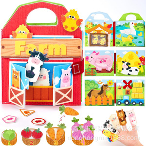 Libros de fieltro para aprendizaje temprano - Tableros de actividades para niños estilo libros, educativos, de tela, con temática de granja, de desgarrar y jugar, con encuadernación perfecta, hechos en China - Product Image 5