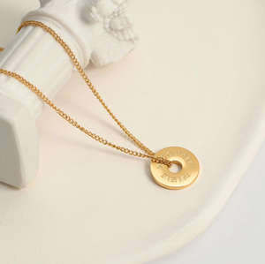 Jietao personnalisé bijoux simples en acier inoxydable croire cercle pendentif collier gravé charme Mantra cadeau d'encouragement pour les filles - Product Image 5